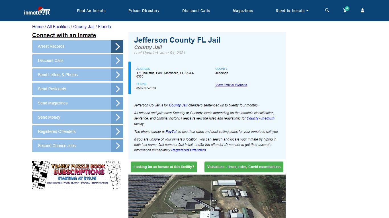 Jefferson County FL Jail - Inmate Locator - Monticello, FL
